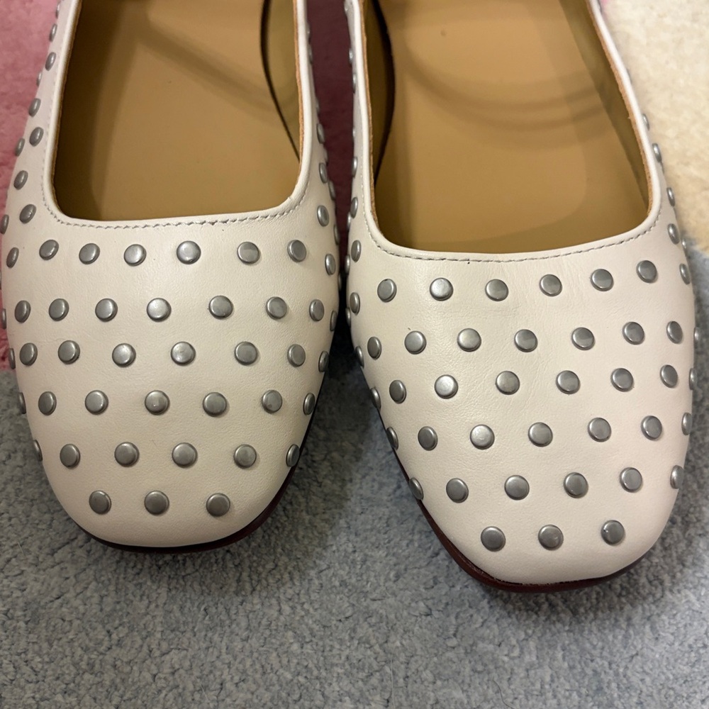 Madewell Greta studded Mary Jane ballet flat size 6.5 BRAND NEW! Cream - Picture 10 of 11